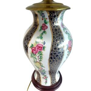 Versailles Table Lamp Porcelain Animal Print Flowers French Chic Bedroom Decor